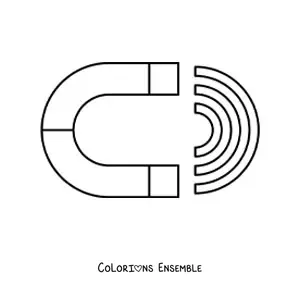 Image à colorier d'un aimant et de son magnétisme
