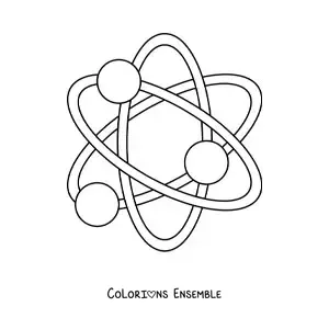 Image à colorier de particules subatomiques