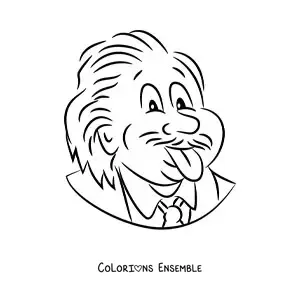 Image à colorier d'Albert Einstein