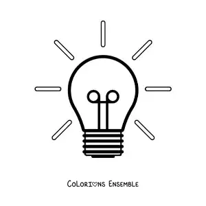 Image à colorier d'une ampoule allumée