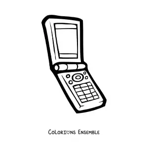 Image à colorier d'un ancien téléphone portable