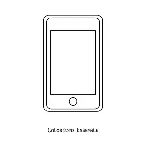 Image à colorier d'un téléphone moderne