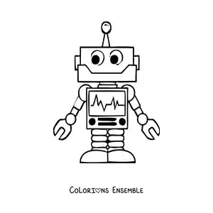 Image à colorier d'un robot pour enfants