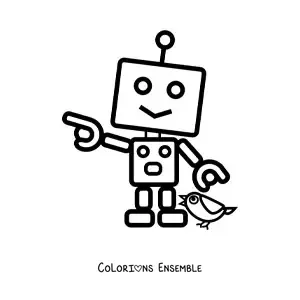 Image à colorier d'un robot dessiné avec des polygones