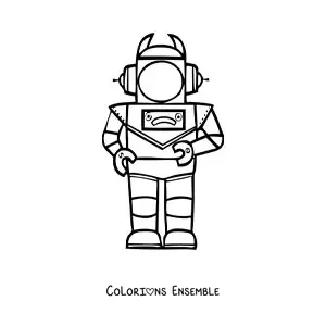 Image à colorier d'un robot de l'espace