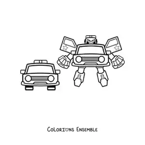 Image à colorier d'un robot Transformer