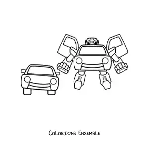 Image à colorier d'un robot Transformer
