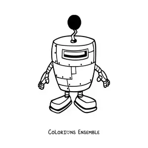 Image à colorier d'un méchant robot