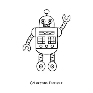 Image à colorier d'un robot de dessin animé