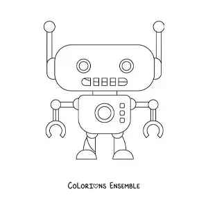 Image à colorier d'un petit robot