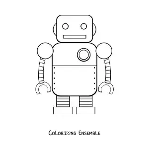 Image à colorier d'un grand robot pour enfants