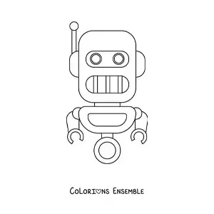 Image à colorier d'un mini robot