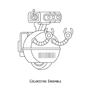 Image à colorier d'un robot du futur