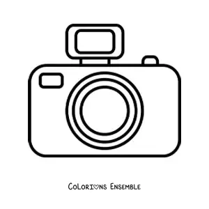 Image à colorier d'un appareil photo avec flash