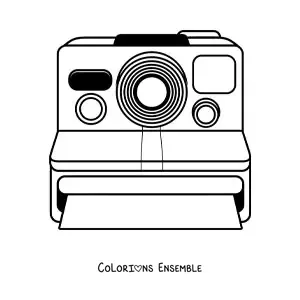 Image à colorier d'un vieil appareil photo Polaroid