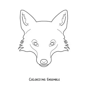 Coloriage du visage d'un renard sauvage