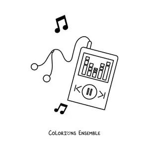 Image à colorier d'un lecteur de musique