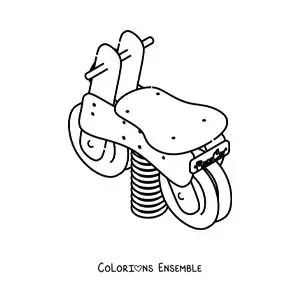 Image à colorier d'une balançoire à bascule du parc