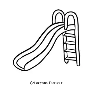 Image à colorier d'un toboggan