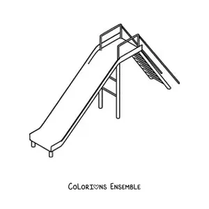 Image à colorier d'un toboggan vu d'en haut