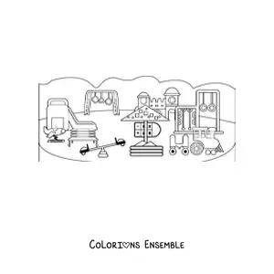 Image à colorier d'une aire de jeux