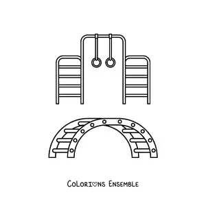 Image à colorier d'une aire de jeux pour enfants