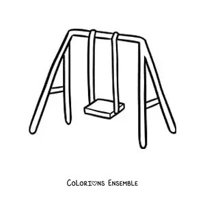 Image à colorier d'une balançoire