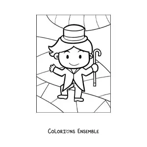 Image à colorier d'un magicien