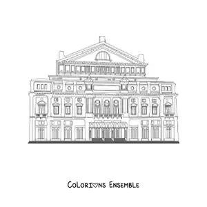 Image à colorier du bâtiment du Théâtre Colón de Buenos Aires