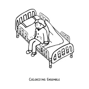 Image à colorier d'un patient de l'hôpital