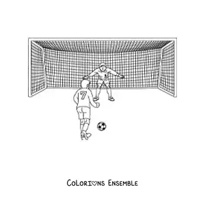 Image à colorier d’un match de football