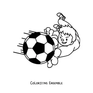 Image à colorier d’un gardien qui attrape le ballon avec ses mains
