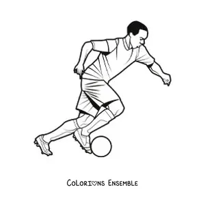 Image à colorier d’un footballeur professionnel