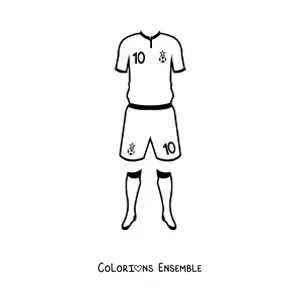 Image à colorier d’une tenue de football