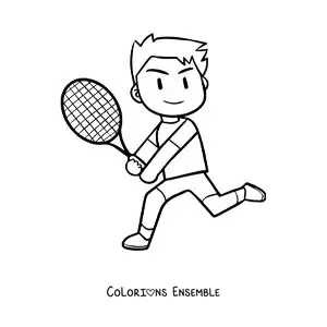 Image à colorier d’un joueur de tennis