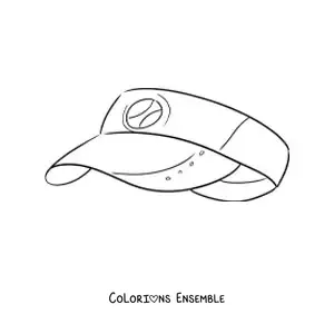 Image à colorier d’une visière de joueur de tennis