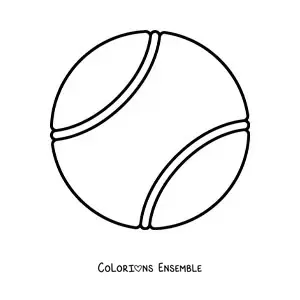 Image à colorier d’une balle de tennis