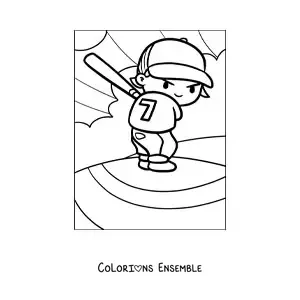 Image à colorier d’un frappeur de baseball