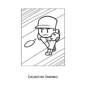 Image à colorier d’un lanceur de baseball