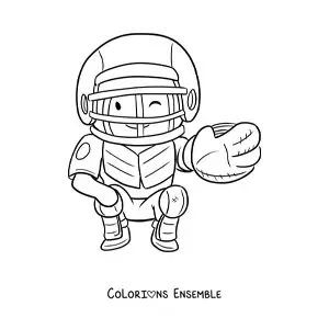 Image à colorier d’un receveur kawaii