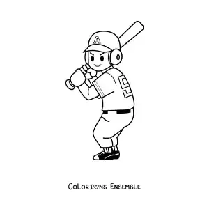 Image à colorier d’un joueur de baseball