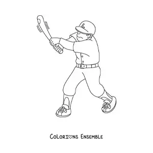 Image à colorier d’un joueur à la batte