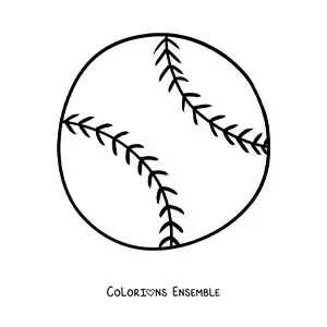 Image à colorier d’une balle de baseball