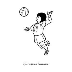 Image à colorier d’un smash de volley