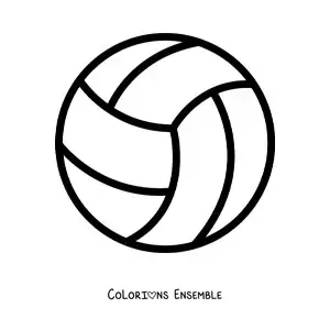Image à colorier d’un ballon de volley
