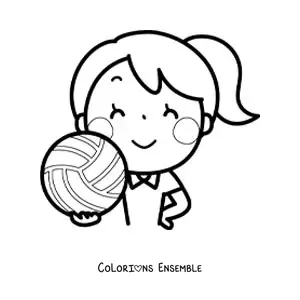Image à colorier d’une joueuse de volley-ball féminin