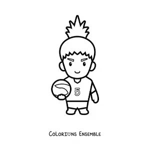 Image à colorier d’un joueur de volley