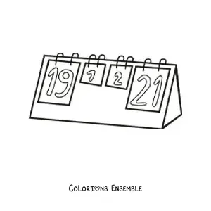 Image à colorier d'un tableau de score de volley-ball