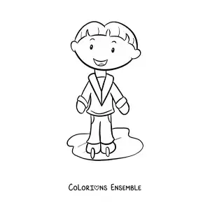 Image à colorier d'une fille pratiquant le patinage sur glace