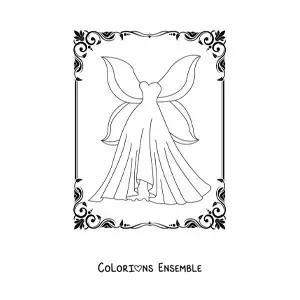 Image à colorier d'une robe de fée